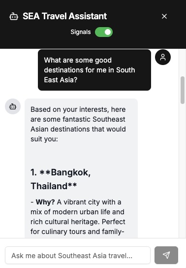 Chat widget with personalization
