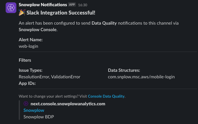 Slack confirmation
