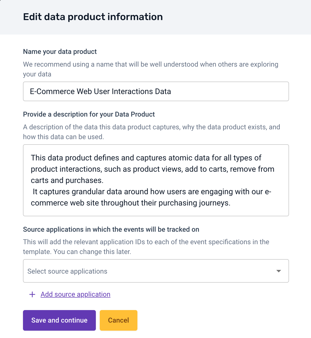 Updating existing Data Products