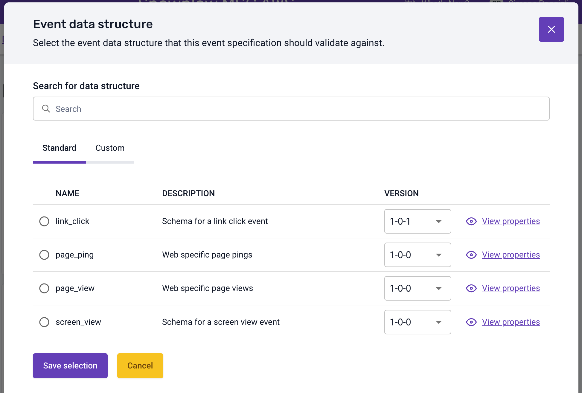 Event Data Structure