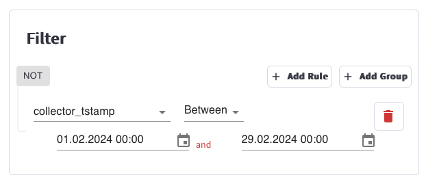 Filter rules to select a subset of events to consider in the funnel.