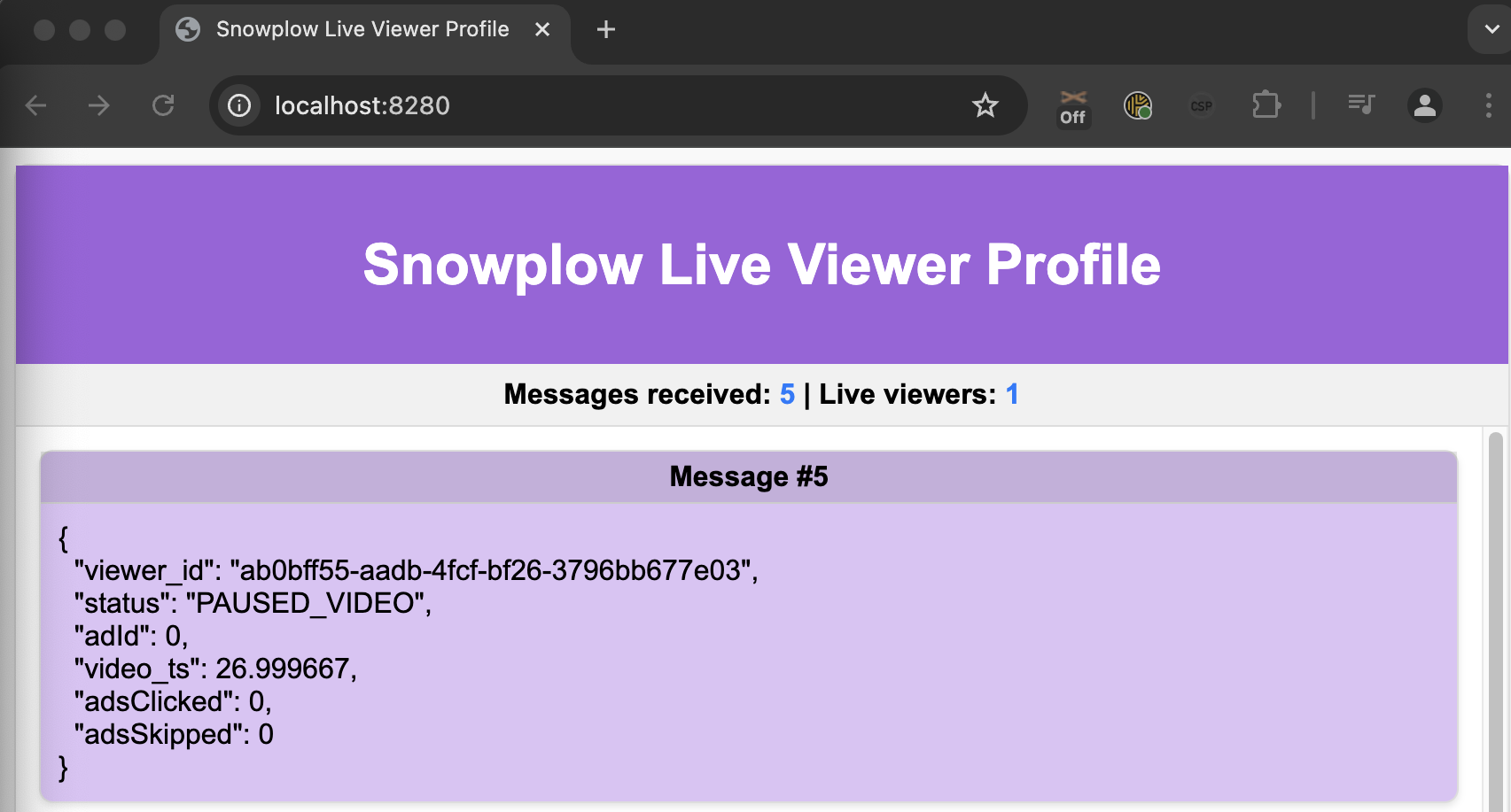 Live viewer frontend