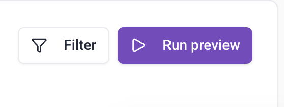 Run preview button in the bottom right corner of the attribute group editor
